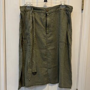 Artisan NY Women’s Skirt Olive Green 12 Linen